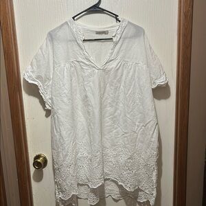 White Relaxed Sailor Collar Tunic